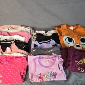 3T Toddler Girl Clothing Lot 18 Pieces | T-Shirts Leggings Sweatshirt PJ Bodysui